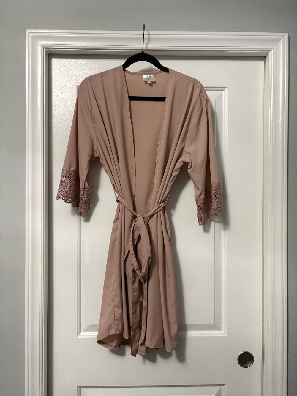 NWOT Women's Santorini Lace Kimono Robe - Dusty Rose